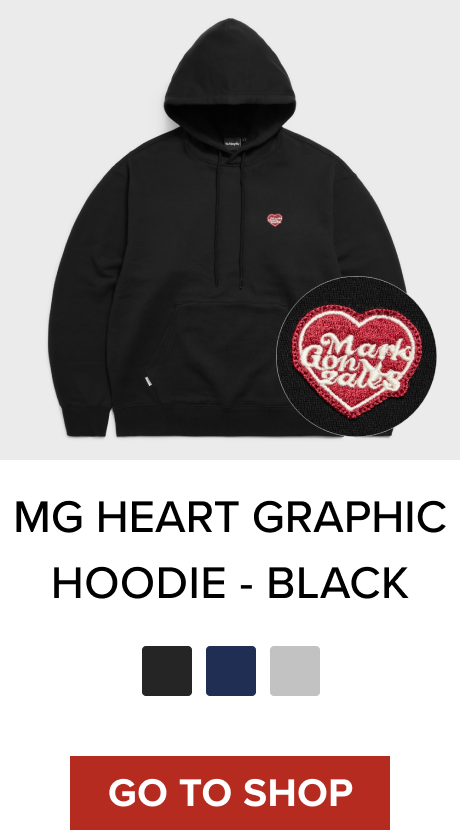 さらに100円引き◆Mark Gonzales◆MG HEART GRAPHIC HOODIE Mark Gonzales F/W 2024 Heart Collection - 마크곤잘레스 공식