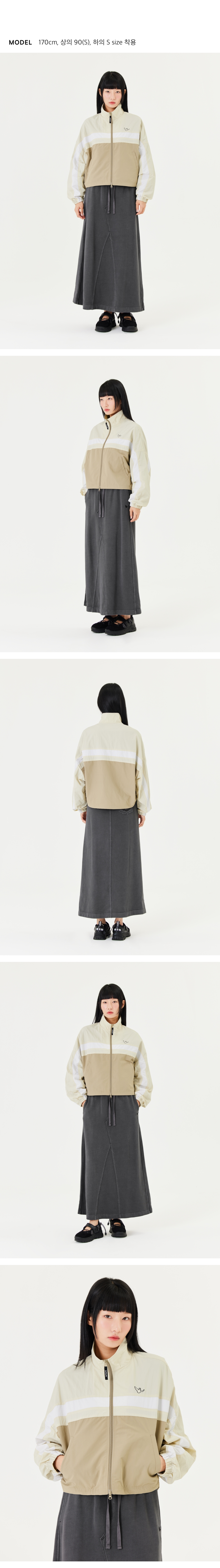 [MARK GONZALES] WOMENS RETRO COLOR BLOCK CROP JACKET★ WOMENS RETRO COLOR BLOCK CROP JACKET - BEIGE - 마크곤잘레스