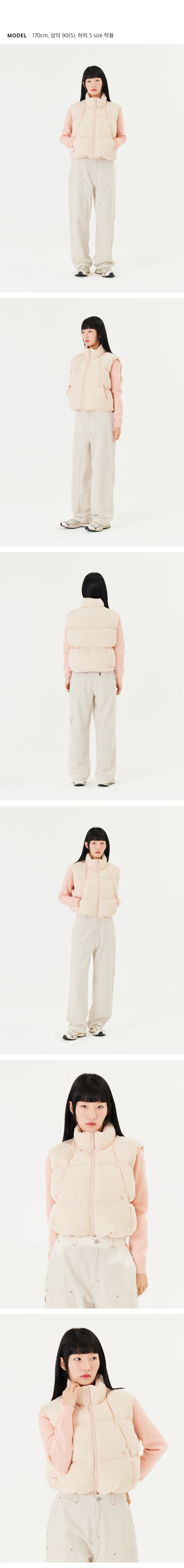 WOMENS ANGEL PUFFER CROPPED DOWN VEST - L/PINK 상세 이미지 6