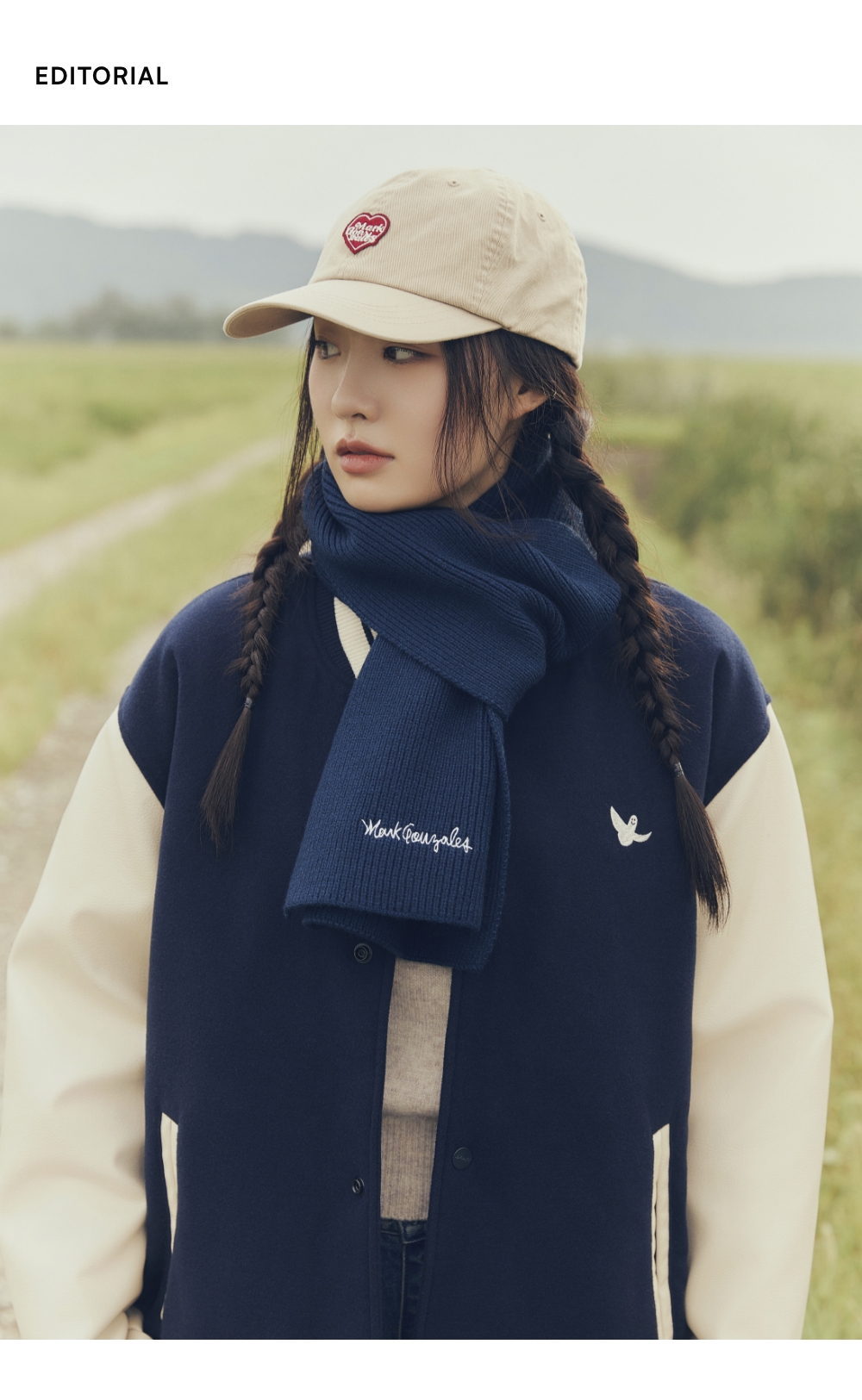 [MARK GONZALES]★24FW★韓国人気★ANGEL VARSITY JACKET ANGEL VARSITY JACKET - NAVY - 마크곤잘레스 공식 온라인 스토어