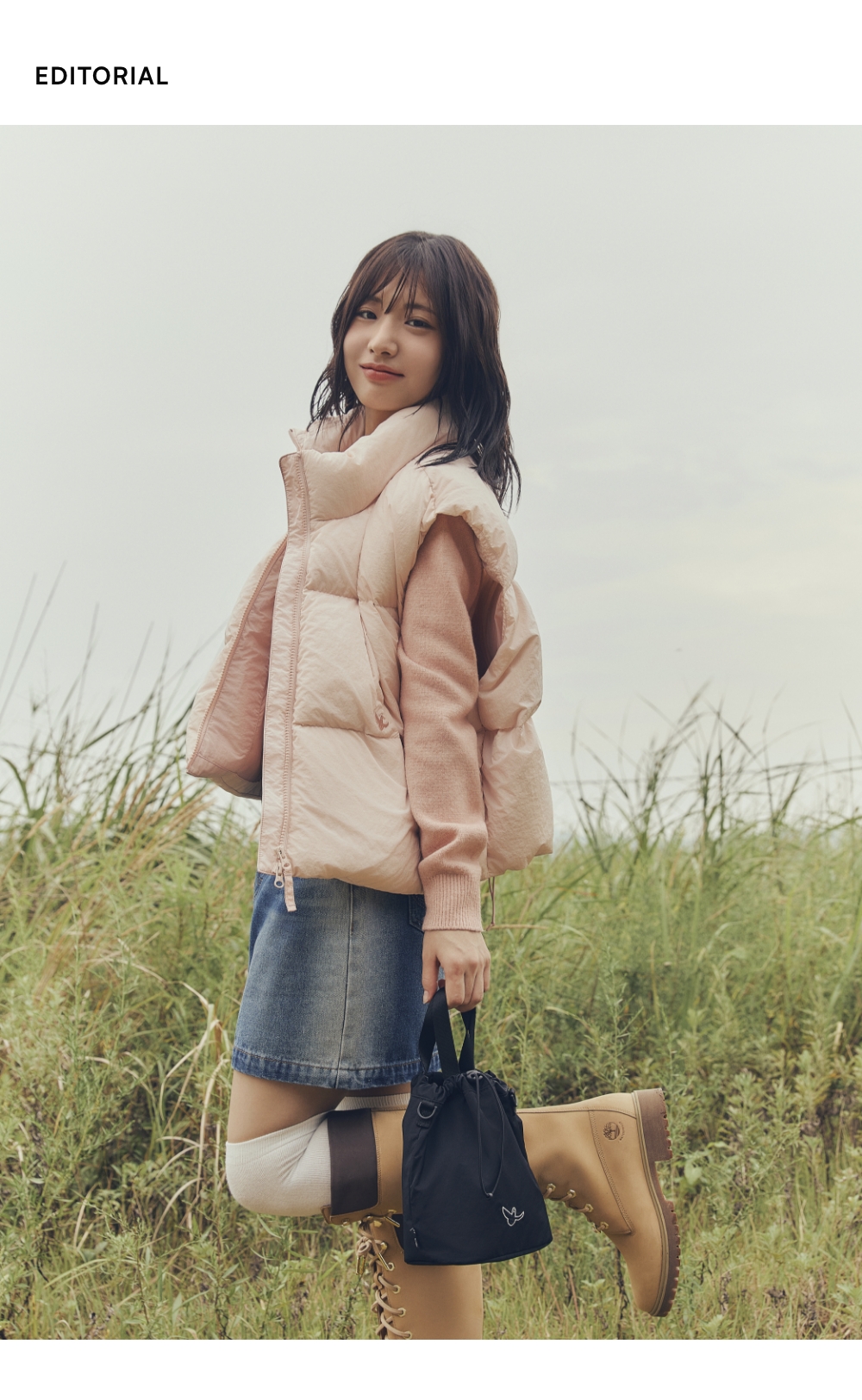 WOMENS ANGEL PUFFER CROPPED DOWN VEST - L/PINK 상세 이미지 3