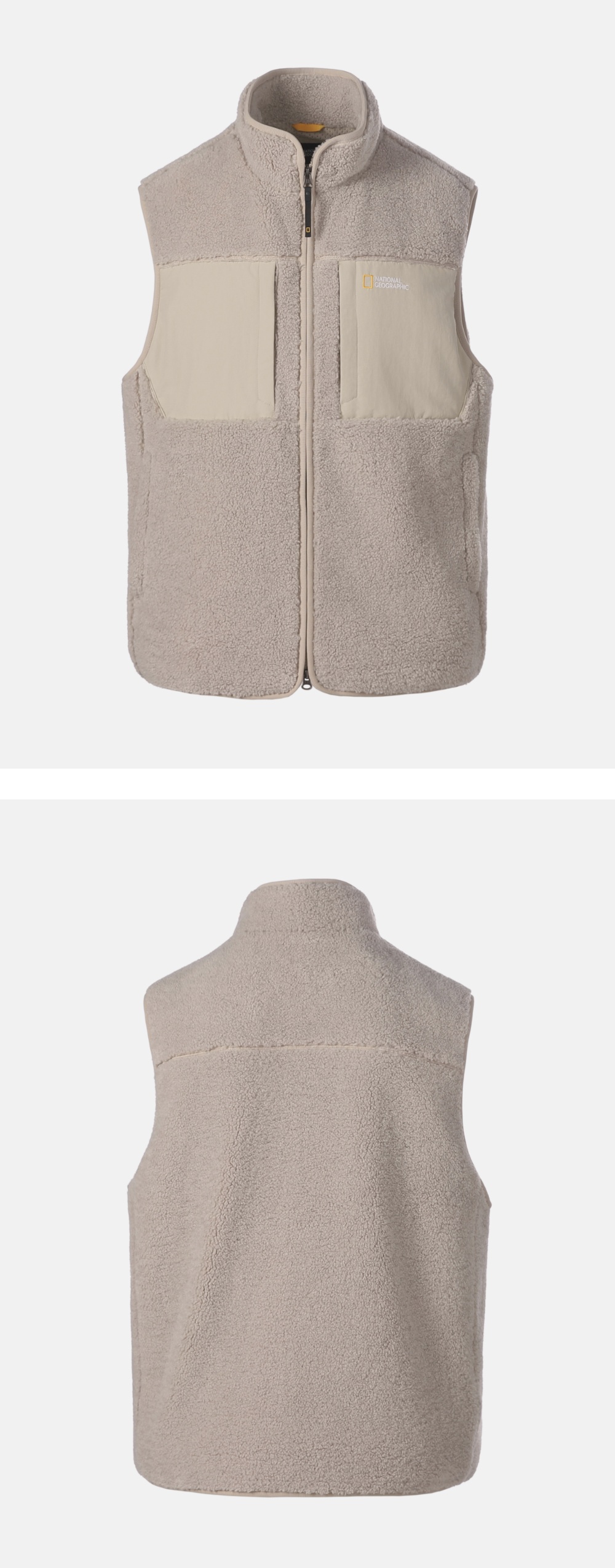 COSTONI STAND NECK FLEECE VEST #高允真同款! - 3 COLORS MOURNING BEIGE