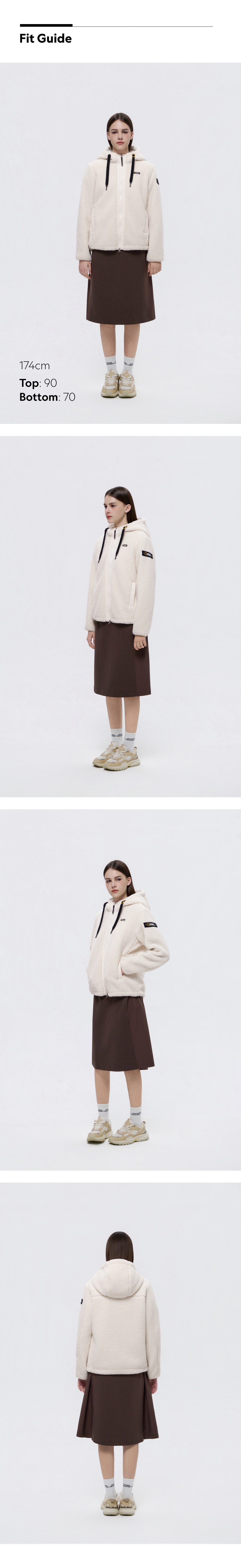 WOMEN COSTONI HOOD FLEECE JACKET #高允真同款! - 5 COLORS O WHITE