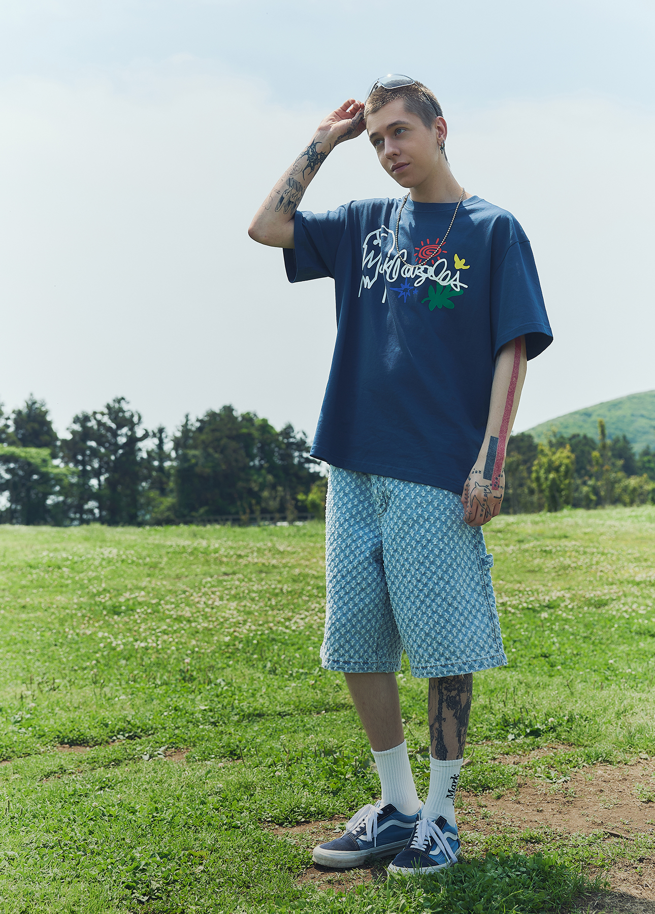 ベスト・ジレ Mark Gonzales ANGEL WAPPEN CABLE KNIT VEST Knits - 마크곤잘레스 공식 온라인 스토어